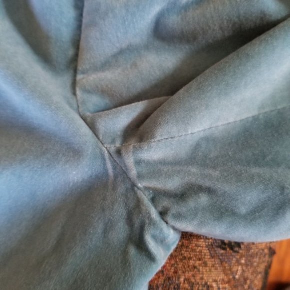 Turquoise, soft cotton velvet jacket, blazer, S, M, vintage 90s/2000s, Reitmans - Picture 10 of 11